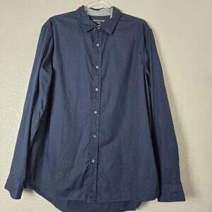 Michael Kors Shirt Men's Size XL Navy Blue Long Sleeve Button Down